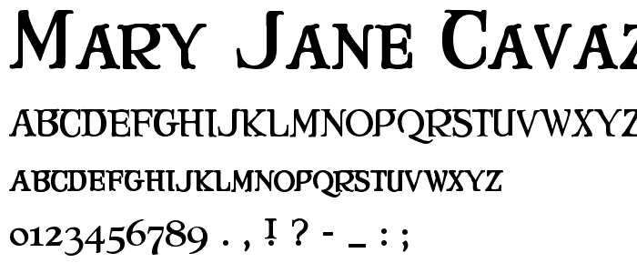 Mary Jane Cavazos font